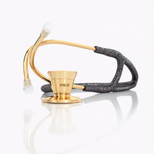 Load image into Gallery viewer, MDF® Classic Cardiology Dual Head Stethoscope with Stainless Steel Chestpiece and Headset (MDF797) - Gold and Black Glitter