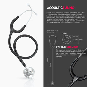 MDF® Acoustica® Lightweight Dual Head Stethoscope (MDF747XP) - Black