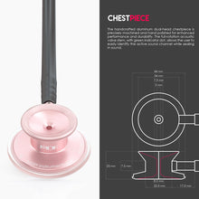 Load image into Gallery viewer, MDF® Acoustica® Lightweight Dual Head Stethoscope (MDF747XP) - Glossy Rose Gold and Black