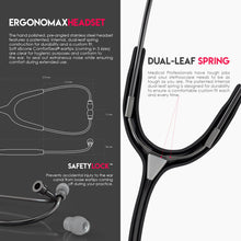 Load image into Gallery viewer, MDF® MD One® Stainless Steel Dual Head Stethoscope - Perle Noire and Black
