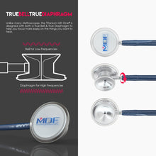 Load image into Gallery viewer, MDF® MD One® Epoch Titanium Stethoscope (MDF777DT) - Navy Blue