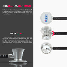 Load image into Gallery viewer, MDF® Classic Cardiology Dual Head Stethoscope with Stainless Steel Chestpiece and Headset (MDF797) - Black