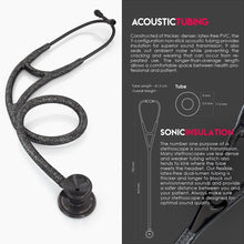 Load image into Gallery viewer, MDF® Classic Cardiology Dual Head Stethoscope with Stainless Steel Chestpiece and Headset (MDF797) - BlackOut and Black Glitter