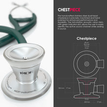Load image into Gallery viewer, MDF® Classic Cardiology Dual Head Stethoscope with Stainless Steel Chestpiece and Headset (MDF797) - Green