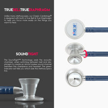 Load image into Gallery viewer, MDF® Classic Cardiology Dual Head Stethoscope with Stainless Steel Chestpiece and Headset (MDF797) - Navy Blue