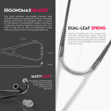 Load image into Gallery viewer, MDF® Classic Cardiology Dual Head Stethoscope with Stainless Steel Chestpiece and Headset (MDF797) - Perle Noire and White
