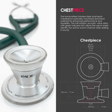 Load image into Gallery viewer, MDF® ProCardial® C3 Cardiology Stainless Steel Dual Head Stethoscope with Adult, Pediatric, and Infant-Neonatal Convertible Chestpiece (MDF797CC) - Emerald Green