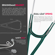 Load image into Gallery viewer, MDF® ProCardial® C3 Cardiology Stainless Steel Dual Head Stethoscope with Adult, Pediatric, and Infant-Neonatal Convertible Chestpiece (MDF797CC) - Emerald Green