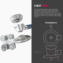 Load image into Gallery viewer, MDF® ProCardial® C3 Cardiology Stainless Steel Dual Head Stethoscope with Adult, Pediatric, and Infant-Neonatal Convertible Chestpiece (MDF797CC) - Navy Blue