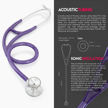 Load image into Gallery viewer, MDF® ProCardial® C3 Cardiology Stainless Steel Dual Head Stethoscope with Adult, Pediatric, and Infant-Neonatal Convertible Chestpiece (MDF797CC) - Purple