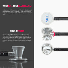 Load image into Gallery viewer, MDF® ProCardial® C3 Cardiology Titanium Dual Head Stethoscope with Adult, Pediatric, and Infant-Neonatal Convertible Chestpiece (MDF797CCT) - Black