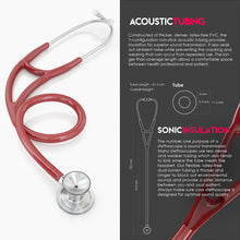 Load image into Gallery viewer, MDF® ProCardial® C3 Cardiology Titanium Dual Head Stethoscope with Adult, Pediatric, and Infant-Neonatal Convertible Chestpiece (MDF797CCT) - Burgundy