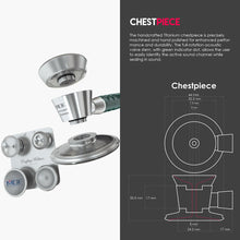 Load image into Gallery viewer, MDF® ProCardial® C3 Cardiology Titanium Dual Head Stethoscope with Adult, Pediatric, and Infant-Neonatal Convertible Chestpiece (MDF797CCT) - Emerald Green