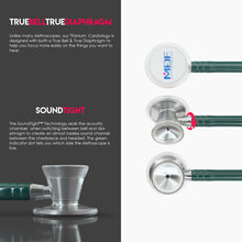 Load image into Gallery viewer, MDF® ProCardial® C3 Cardiology Titanium Dual Head Stethoscope with Adult, Pediatric, and Infant-Neonatal Convertible Chestpiece (MDF797CCT) - Emerald Green