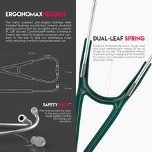 Load image into Gallery viewer, MDF® ProCardial® ER Premier® Cardiology Stainless Steel Dual Head Adult-Pediatric Stethoscope with Adult Cardiology Bell Convertible Attachment (MDF797DD) - Green
