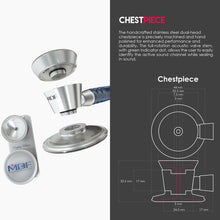 Load image into Gallery viewer, MDF® ProCardial® ER Premier® Cardiology Stainless Steel Dual Head Adult-Pediatric Stethoscope with Adult Cardiology Bell Convertible Attachment (MDF797DD) - Navy Blue