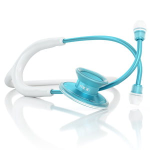 MDF® Acoustica® Lightweight Dual Head Stethoscope (MDF747XP) - Aqua and White