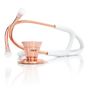 MDF® Classic Cardiology Dual Head Stethoscope with Stainless Steel Chestpiece and Headset (MDF797) -  Rose Gold and White 