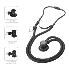Load image into Gallery viewer, MDF® Sprague Rappaport Dual Head Stethoscope with Adult, Pediatric, and Infant Convertible Chestpiece - BlackOut

