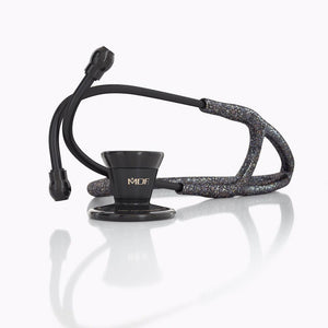 MDF® Classic Cardiology Dual Head Stethoscope with Stainless Steel Chestpiece and Headset (MDF797) - BlackOut and Black Glitter
