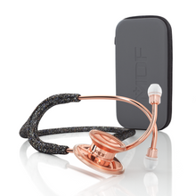 Load image into Gallery viewer, MDF® MD One® Stainless Steel Dual Head Stethoscope (MDF777) - Case + Rose Gold and Black Glitter
