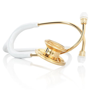MDF® MD One® Stainless Steel Dual Head Stethoscope (MDF777) - Gold and White