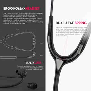 MDF® Acoustica® Lightweight Dual Head Stethoscope (MDF747XP) - BlackOut