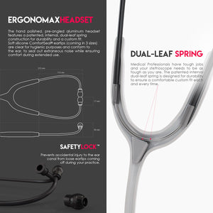 MDF® Acoustica® Lightweight Dual Head Stethoscope (MDF747XP) - BlackOut and White