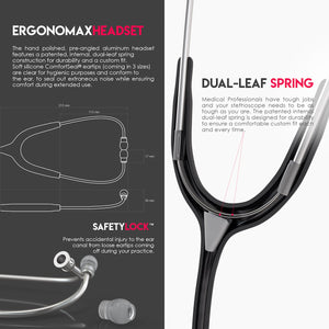 MDF® Acoustica® Lightweight Dual Head Stethoscope (MDF747XP) - Black
