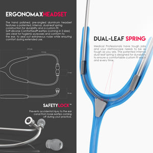 MDF® Acoustica® Lightweight Dual Head Stethoscope (MDF747XP) - Bright Blue