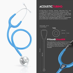 MDF® Acoustica® Lightweight Dual Head Stethoscope (MDF747XP) - Bright Blue