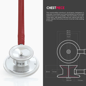 MDF® Acoustica® Lightweight Dual Head Stethoscope (MDF747XP) - Burgundy