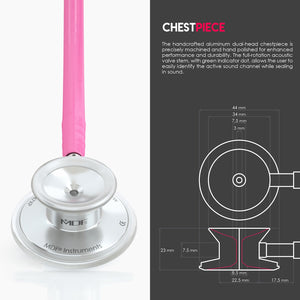 MDF® Acoustica® Lightweight Dual Head Stethoscope (MDF747XP) - Fuchsia