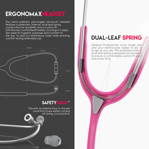 MDF® Acoustica® Lightweight Dual Head Stethoscope (MDF747XP) - Fuchsia