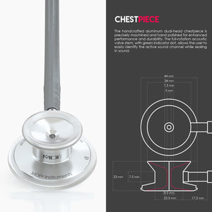 MDF® Acoustica® Lightweight Dual Head Stethoscope (MDF747XP) - Grey