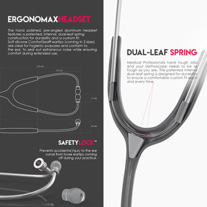 MDF® Acoustica® Lightweight Dual Head Stethoscope (MDF747XP) - Grey