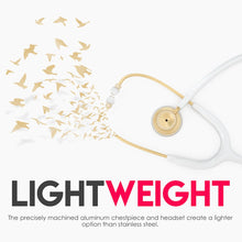 Load image into Gallery viewer, MDF® Acoustica® Lightweight Dual Head Stethoscope (MDF747XP) - Matte Gold and White
