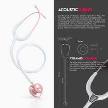 Load image into Gallery viewer, MDF® Acoustica® Lightweight Dual Head Stethoscope (MDF747XP) - Glossy Rose Gold and White
