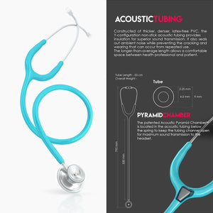 MDF® Acoustica® Lightweight Dual Head Stethoscope (MDF747XP) - Pastel Blue