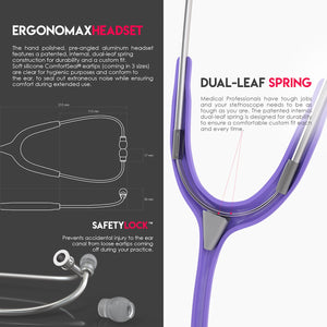 MDF® Acoustica® Lightweight Dual Head Stethoscope (MDF747XP) - Pastel Purple