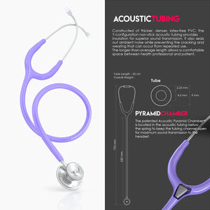 MDF® Acoustica® Lightweight Dual Head Stethoscope (MDF747XP) - Pastel Purple