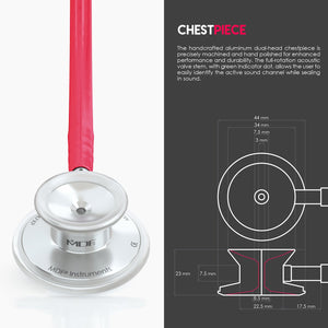 MDF® Acoustica® LightweighDual Head Stethoscope (MDF747XP) - Raspberry