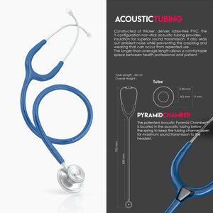 MDF® Acoustica® Lightweight Dual Head Stethoscope (MDF747XP) - Royal Blue