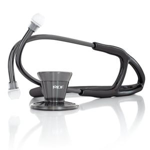 MDF® Classic Cardiology Dual Head Stethoscope with Stainless Steel Chestpiece and Headset (MDF797) - Perle Noire and Black
