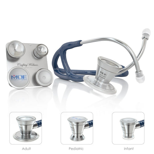 MDF® ProCardial® C3 Cardiology Titanium Dual Head Stethoscope with Adult, Pediatric, and Infant-Neonatal Convertible Chestpiece (MDF797CCT) - Navy Blue