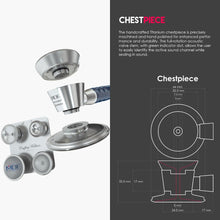 Load image into Gallery viewer, MDF® ProCardial® C3 Cardiology Titanium Dual Head Stethoscope with Adult, Pediatric, and Infant-Neonatal Convertible Chestpiece (MDF797CCT) - Navy Blue
