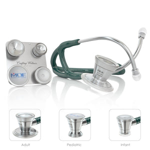 MDF® ProCardial® C3 Cardiology Titanium Dual Head Stethoscope with Adult, Pediatric, and Infant-Neonatal Convertible Chestpiece (MDF797CCT) - Emerald Green