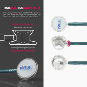 MDF® MD One® Stainless Steel Dual Head Stethoscope (MDF777) - Aqua Green