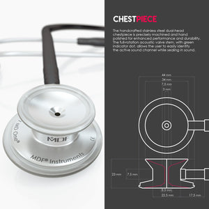 MDF® MD One® Stainless Steel Dual Head Stethoscope (MDF777) - Black