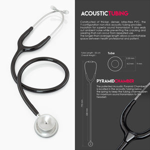 MDF® MD One® Stainless Steel Dual Head Stethoscope (MDF777) - Black